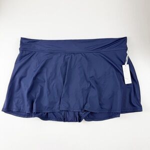 Anne Cole Swim Skirt Bottom Womens Size 22W Navy Blue Bikini Swim NWT